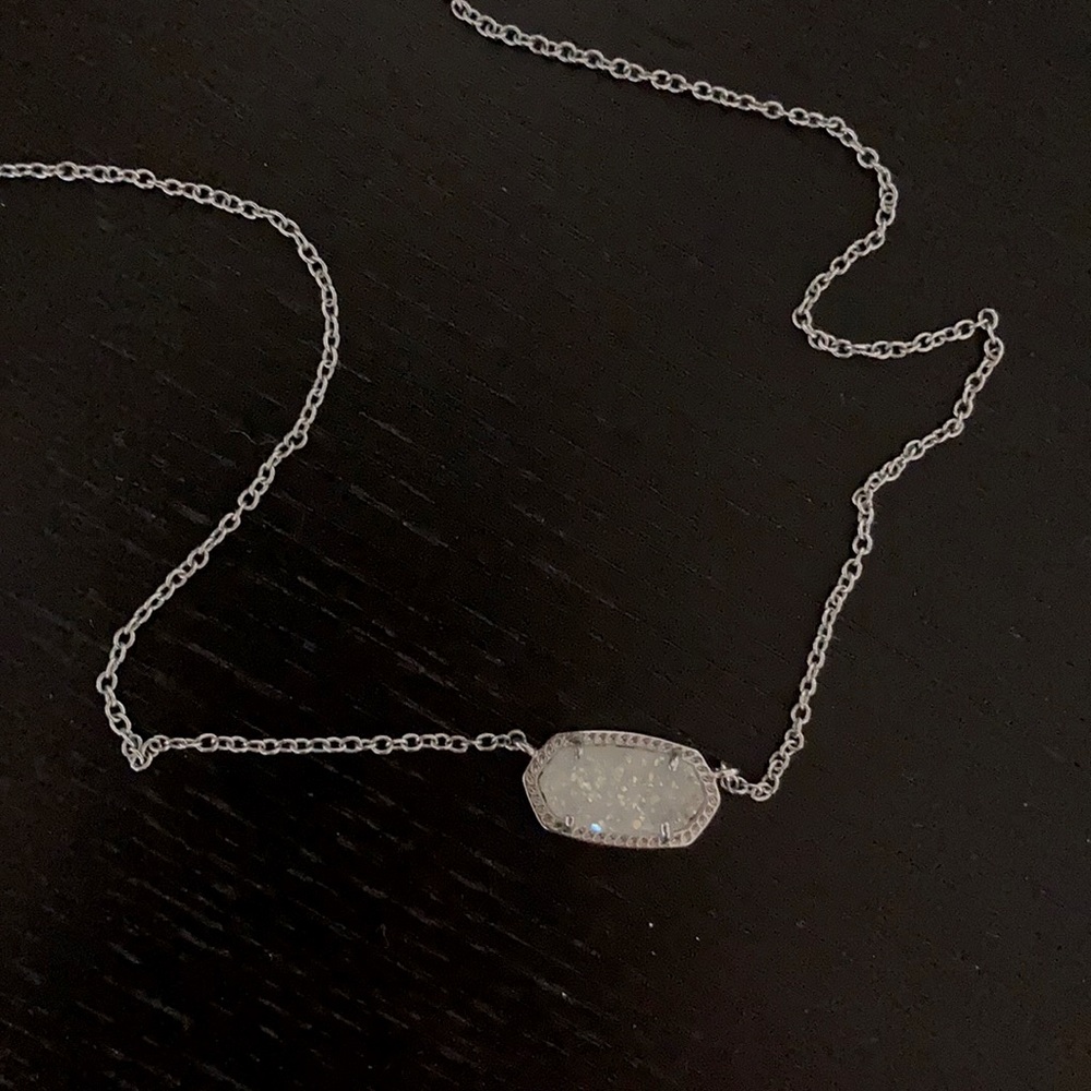 Kendra Scott Silver Elisa Drusy Necklace